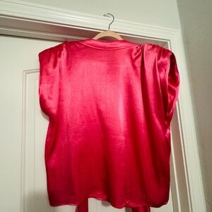 Cache Fuchsia Satin Blouse